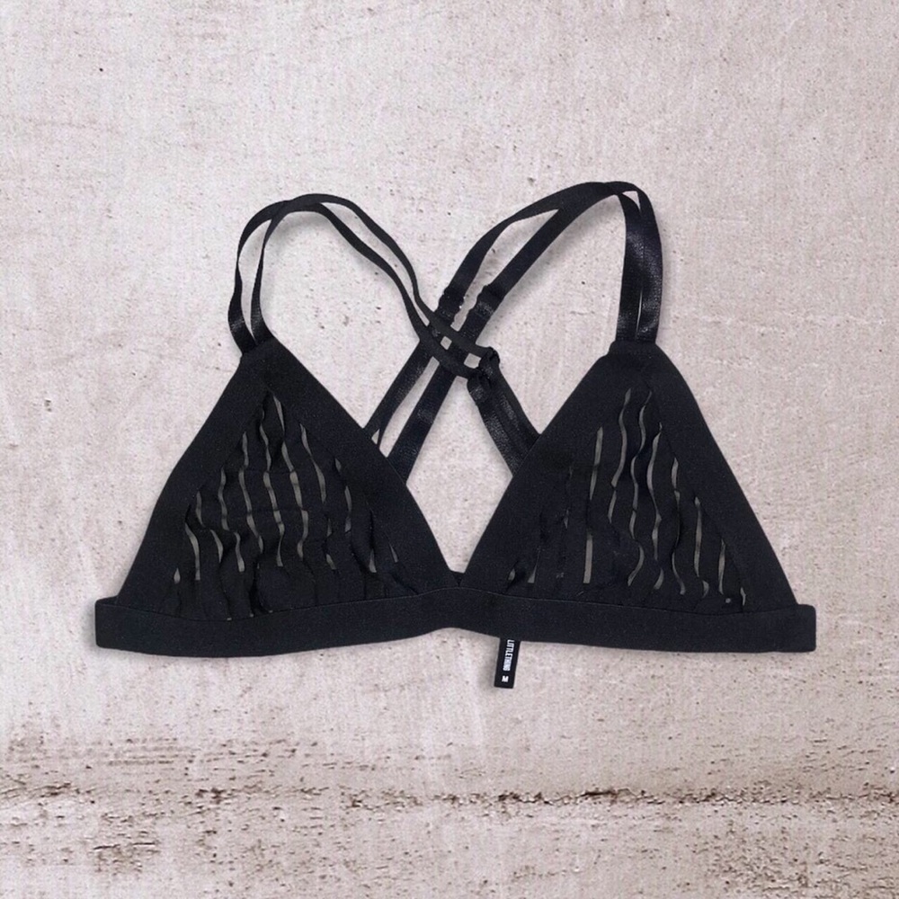 PLT stripe mesh bralette